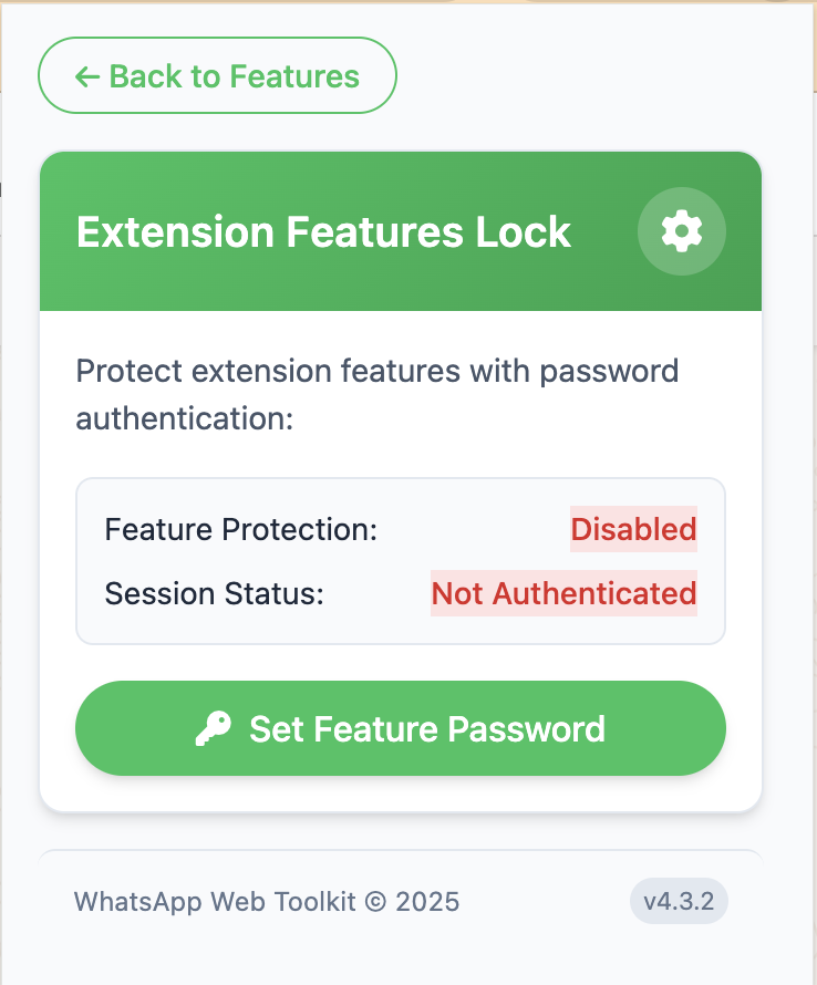 Extension Features Lock